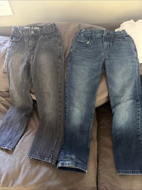 Cat & Jack Straight Jeans - Dark Gray and Blue